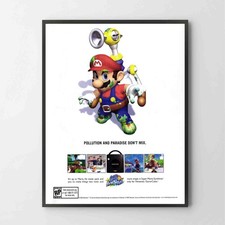 Poster Super Mario Sunshine Nintendo Gamecube Glossy Unframed Poster Print G1042