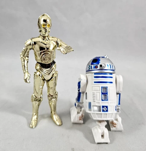 Set of 2 Star Wars R2-D2 1999 and C3PO 2004 Loose Action Figures Vintage