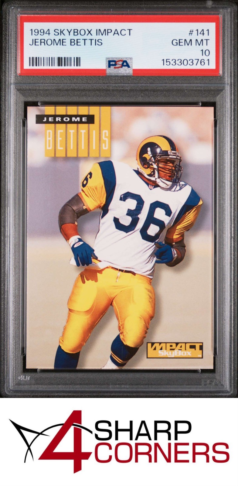 1994 SKYBOX IMPACT #141 JEROME BETTIS RAMS HOF PSA 10