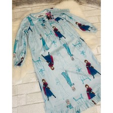  NEW Disney Frozen Anna Elsa Girls Size 6 Ruffle Hem Nightgown Pajamas