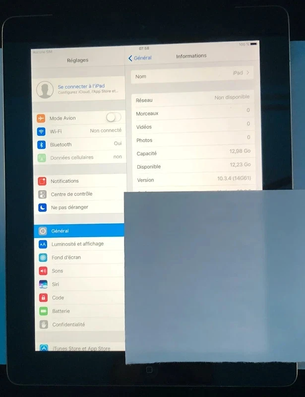 iPad 4e gén 16 Go Wi-Fi + Cellular no icloud - Photo 3/4