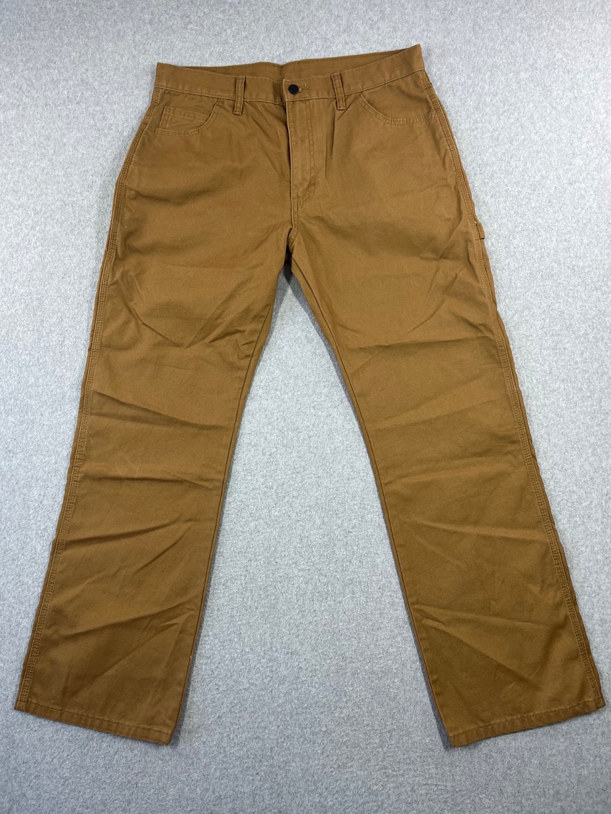 Dickies Carpenter Pants Mens 34x32 Brown Duck Canvas Straight Leg Relaxed Fit