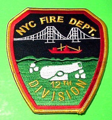 NEW YORK  FDNY  12th DIVISION  NY  5''  FIRE DEPT  PATCH FREE SHIPPING!!!