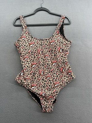 Buc-ee's Swimsuit Womens Medium Leopard Print Beaver One Piece Bathing Suit