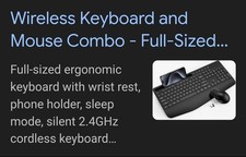 Full Size Wireless Keyboard And Mouse, Black, New In Box