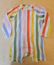 NWT HANNA ANDERSSON RAINBOW STRIPE LONG SLEEVE RASH GUARD SWIMSUIT 80 18-24M 50