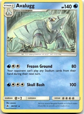 Pokemon Avalugg Forbidden Light SM06 #30/131 Rare LP BUY 2, 1 FREE!