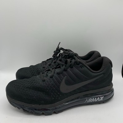 Nike Air Max 2017 Shoes Mens Size 10 Triple Black Athletic Sneakers