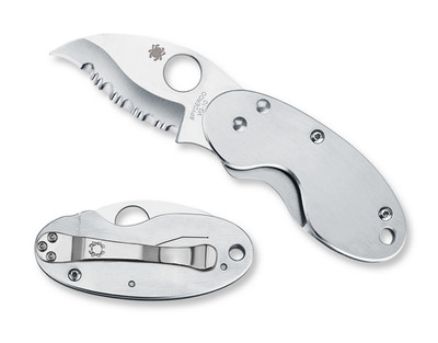 Spyderco Knives Cricket Frame Lock Serrated VG10 C29S Stainless Pocket Knife