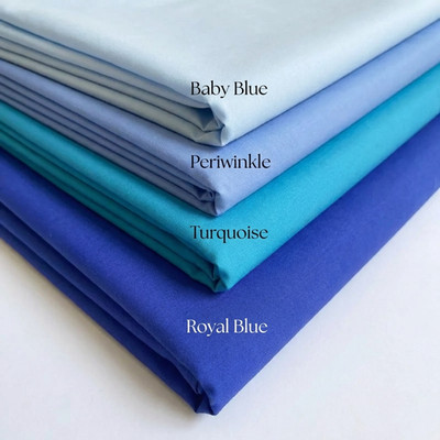 Poly Cotton Broadcloth Fabric 60'' Wide 65/35 Blend Solid Colors Uniform USA