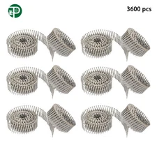 3600Pcs 1-3/4” ×.09” 15 Degree Wire Coil Ring Shank Stainless Steel Siding Nails