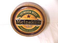 VINTAGE RARE HEINEKEN BEER BARREL SIGN 14x14 NICE