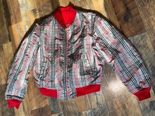 Vintage Rockabilly Ricky Jacket Shadow Plaid Gab Loop Button Reversible Coat