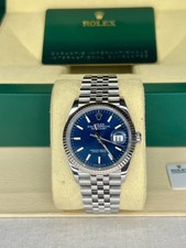 Rolex Datejust 36 Blue Dial Fluted Bezel Jubilee Bracelet 126234 2022 (Full Set)