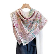 Autumn and Winter Women 85Cm Wool Double-Sided Printed Scarf Shawl Scarf