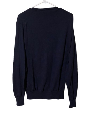 Peter Millar Crown Sweater Men’s XL Merino Wool Silk Navy Blue Pullover Comfort - Picture 13 of 15