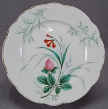 Old Paris Hand Painted Clover Flower Purple Floral Cake Stand Circa 1870-1880 B