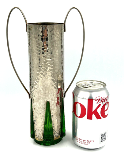 Antike Jugendstil Jugendstil Zinn Vase Kunsthandwerk um 1900 Glasfuß - Bild 12 von 14