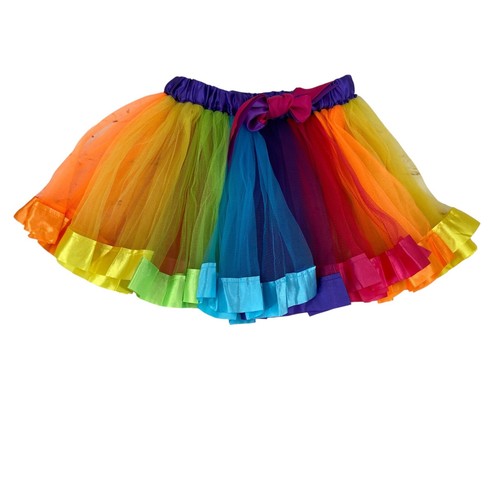Regenbogen Tüll Tutu Rock Mädchen Größe L Prinzessin Einhorn Kostüm Geburtstag
