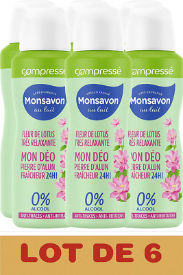 6er Set Monsavon Lotusblume Deodorants mit Milch Kompresse Spray 6x100ml