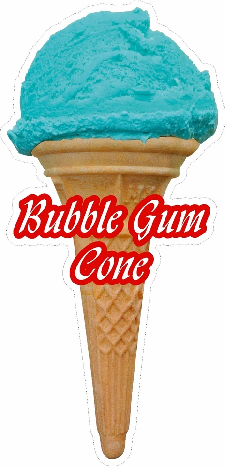 SOFT SCOOP BUBBLE GUM ICE CREAM CONE STICKER LARGE