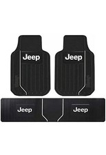 Jeep Elite Front And Rear Runner Rubber Floor Mats Set Universal Trim Fit Black