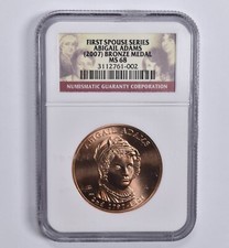 MS68 (2007) First Spouse Series Abigail Adams Bronze Medal NGC