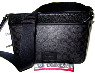 日本未入荷★Coach メンズ District Crossbody Bag CV761 Coach CV761 District Crossbody Bag Charcoal Signature Canvas