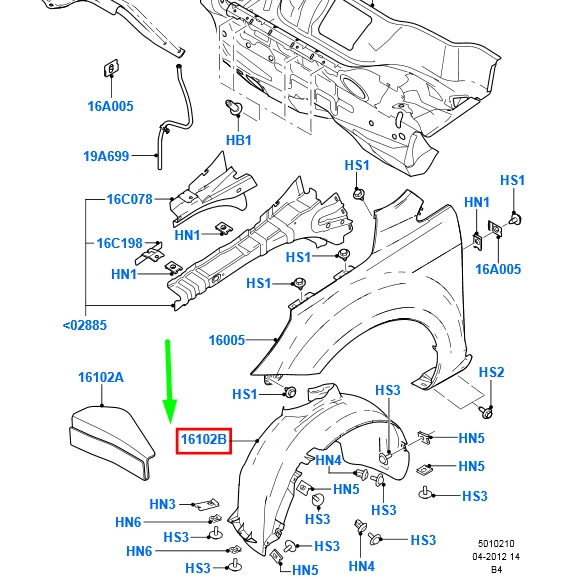 FORD FOCUS MK2 RS Front Left Wheel Housing Liner 1602083 NEW 