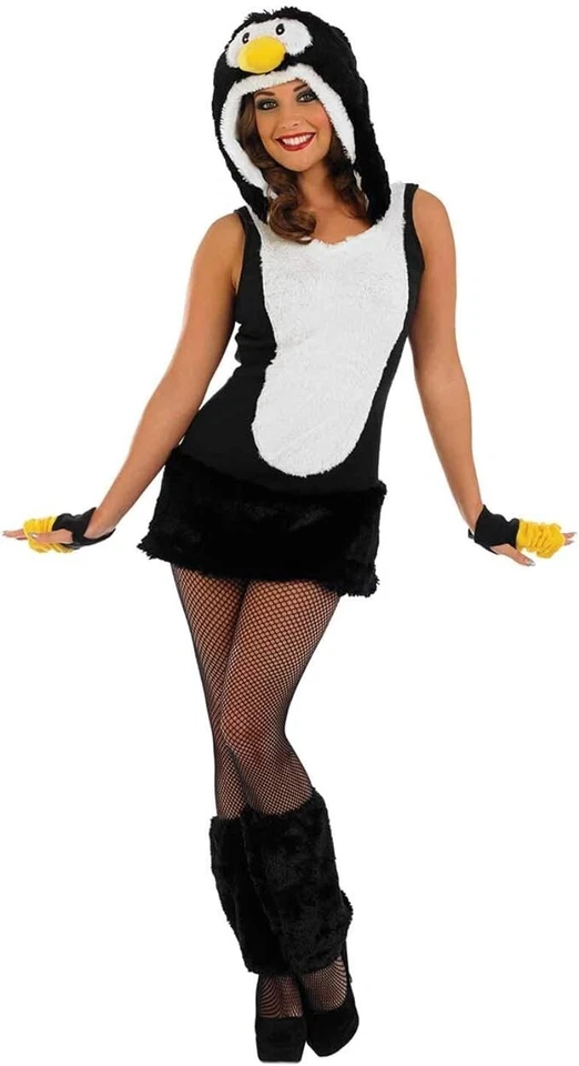 FUNSHACK Pinguin Kostüm für Damen Erwachsene Weihnachten Karneval Tierkostüm Kleid