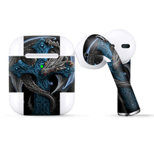 Skins Wraps compatible for Apple Airpods Dragon on Cross