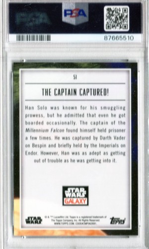 2023 Star Wars Galaxy Chrome The Captain Captured! X-Fractor 10/10 PSA 10 - Picture 2 of 2