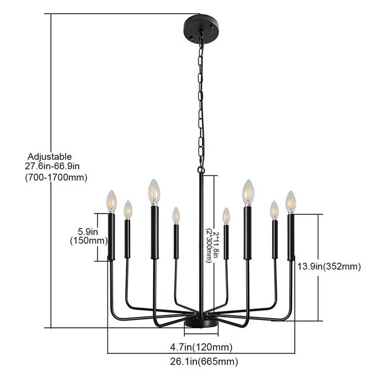 Vintage Pendant Light Living Room Lamp Kitchen Chandeliers Bar Ceiling Lights - Image 2 of 4