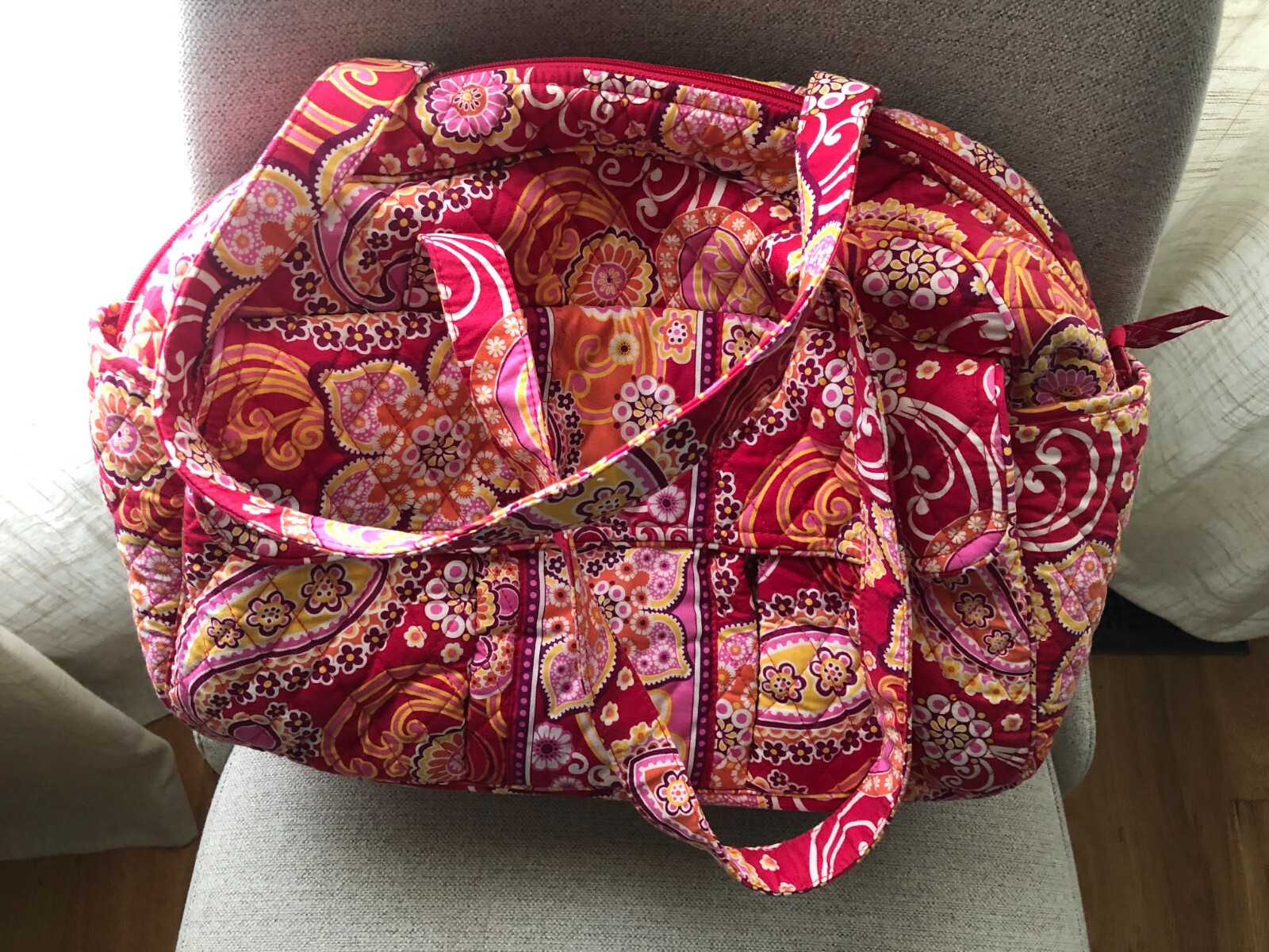 Vera Bradley Pink Orange Paisley Diaper Shoulder Bag Gem