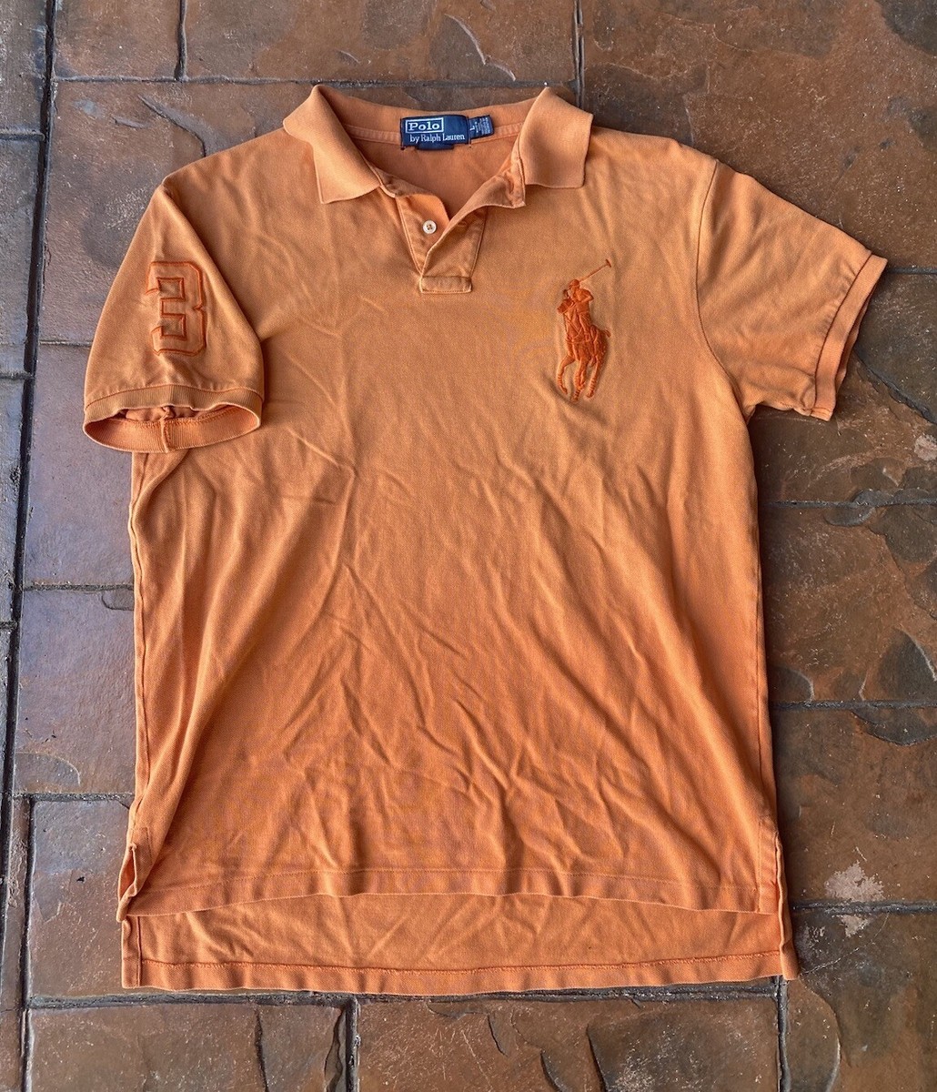 Vintage 90s Polo Ralph Lauren Orange Big Pony Polo Embroidered