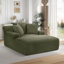 66.5" Chaise Lounge Chair Indoor Corduroy Couch Oversized Boneless Plush Sofa