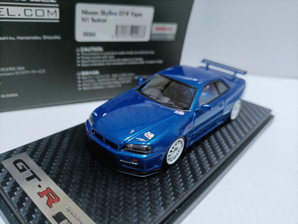 IG 1/43 Nissan GT-R BNR34 N1 Test Blue | eBay