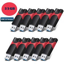 Wholesale 5/10/30/100Pack USB 3.0 32GB Retractable Flash Drive Memory High Speed