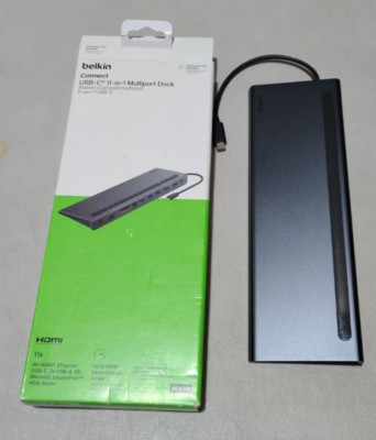 Belkin Connect 100W PD USB-C 11-in-1 Multiport Dock w/ 4K HDMI, VGA, DisplayPort