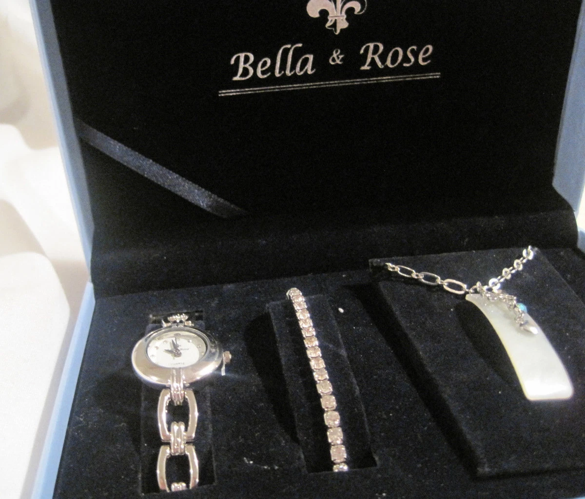 Bella & rose watch bracelet and necklace best sale set