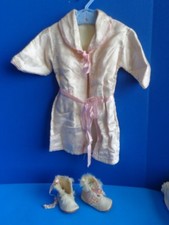 VINTAGE BABY, CHILD, OR DOLL ROBE  SLIPPER - FUR TRIM