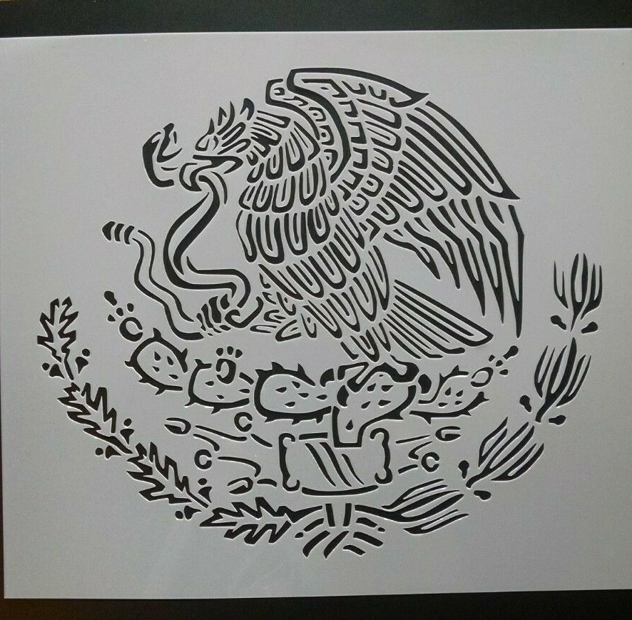 Stencils N Stuff Mexican Eagle Flag Stencil Template Paint Airbrush 11.5