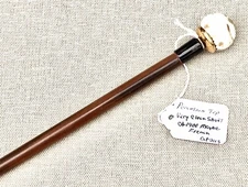 Vintage Antique Hand Painted Porcelain Swagger Knob Walking Stick Cane Old