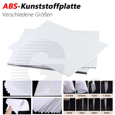ABS Kunststoffplatte | Zuschnitt | glatt, Weiß | Stärke 0,5-30mm | DIY Modellbau - Bild 1 von 4