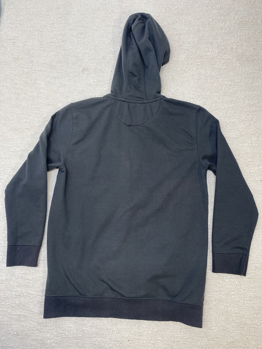 Quicksilver Hoodie Zip Up Boys Large Gray Blue Graphic Print