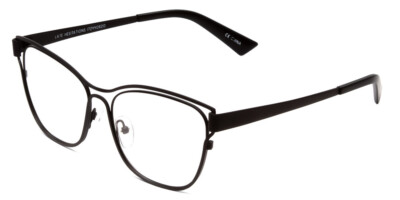 Book Club Late Hesitation Unisex Cateye Semi-Rimless Reading Glasses Black 54 mm