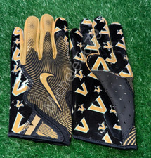 Nike Vanderbilt Vandy Team Issued Vapor Jet 8 Football Gloves Black Size XL New