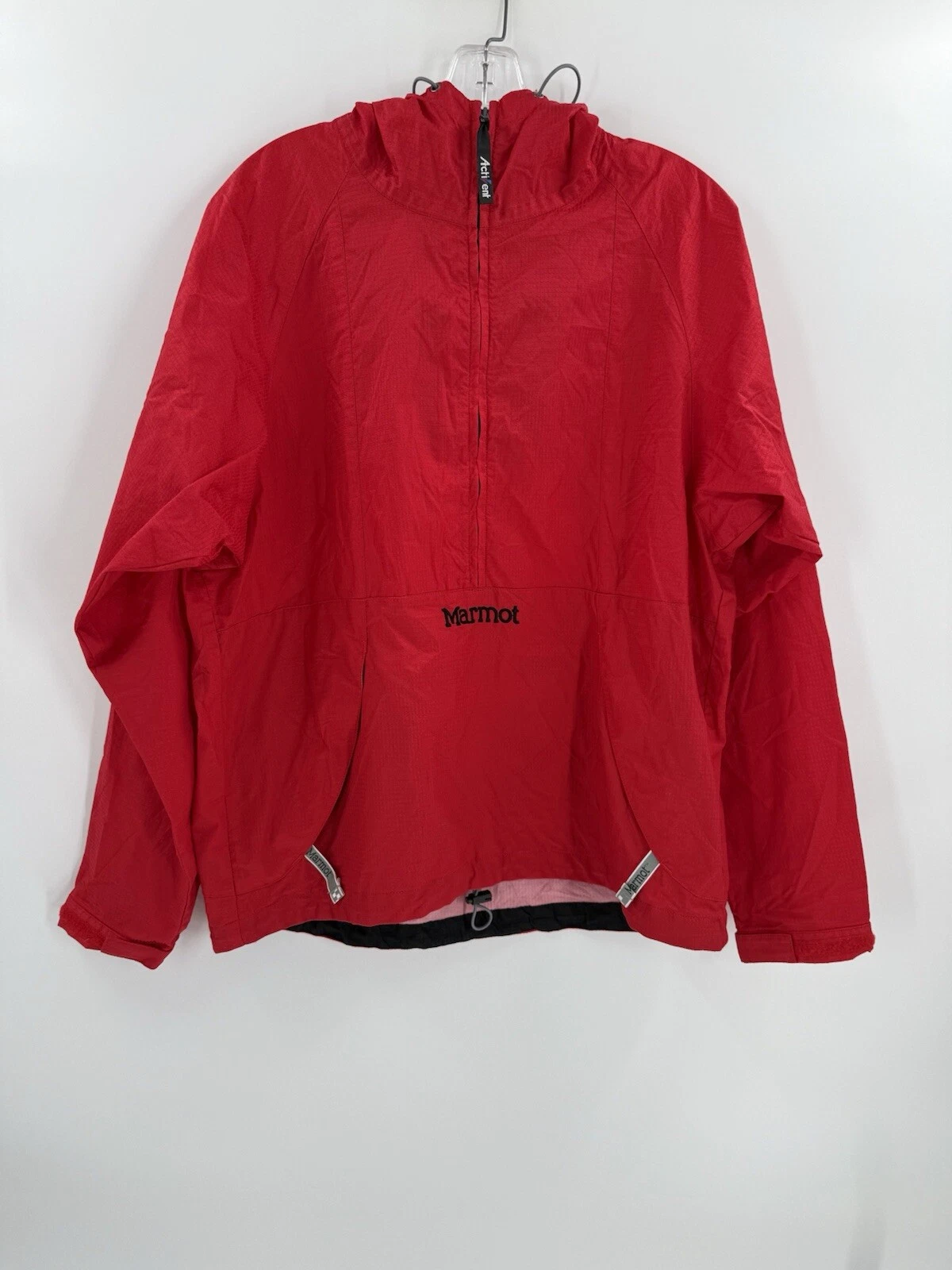 90s Marmot Activent Pullover With Brimmed Hood Red Size Small 100% Nylon