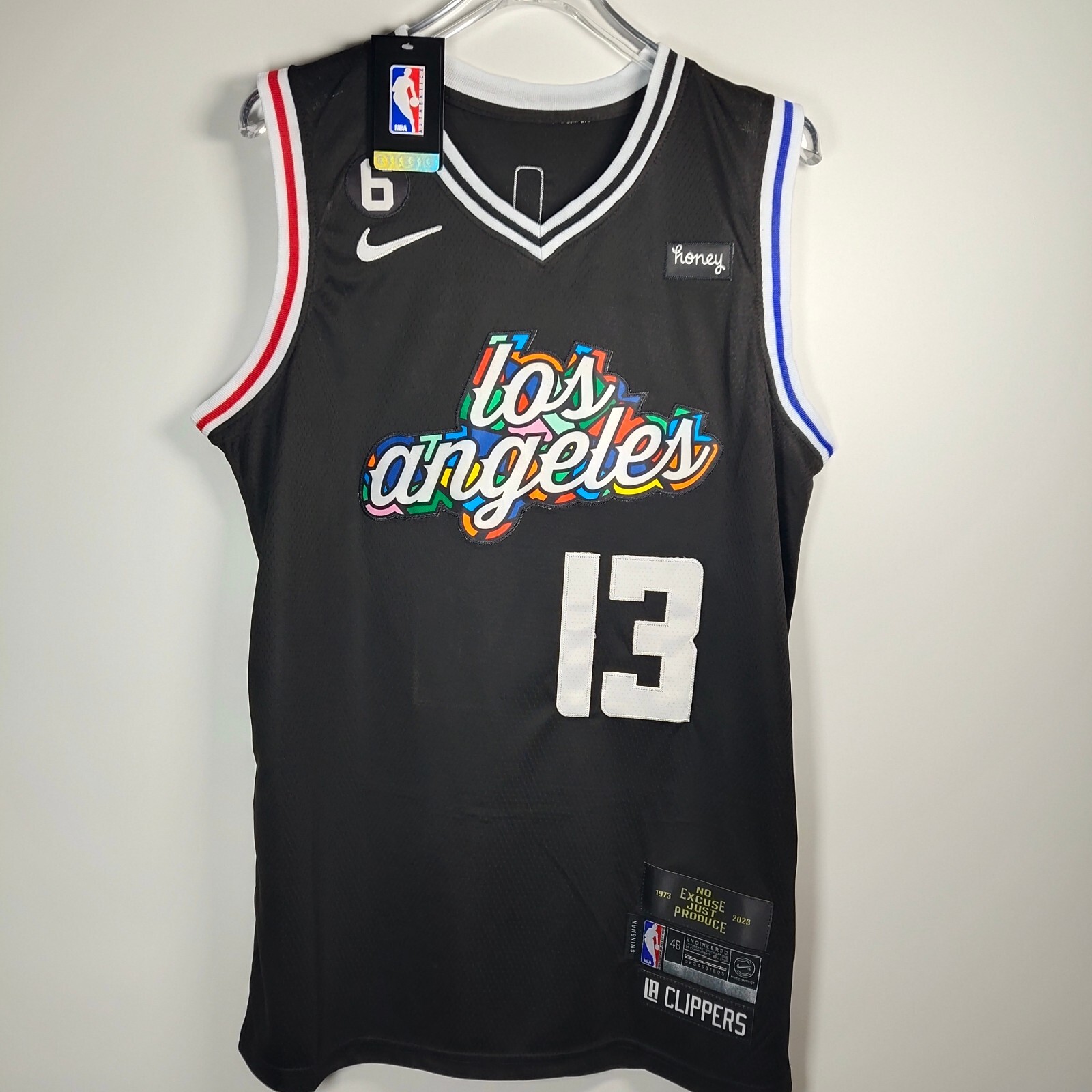 Paul George #13 Basketball Jersey Adults New Sewn S-2XL Black