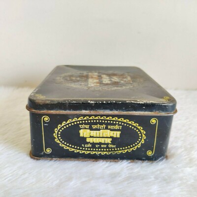 Vintage Panch Photo Brand Himalaya Snuff Tin Box Khetu Ram